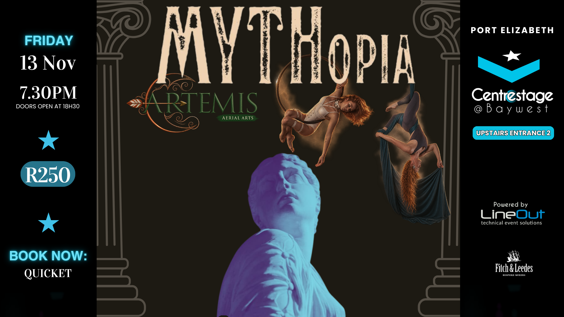 Artemis Aerial Arts Presents MYTHOPIA - A Mythical Aerial Arts Experience. Fri, 13 November 2026 at Centrestage@Baywest